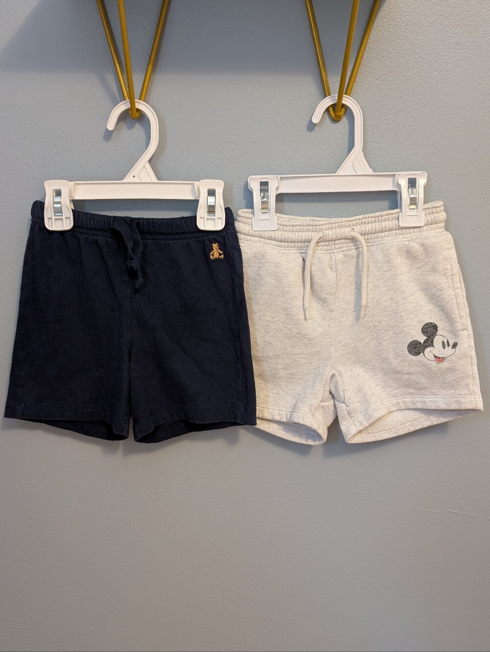 GAP Brennan Bear Disney Navy and Light Gray Shorts Set with Mickey Accent